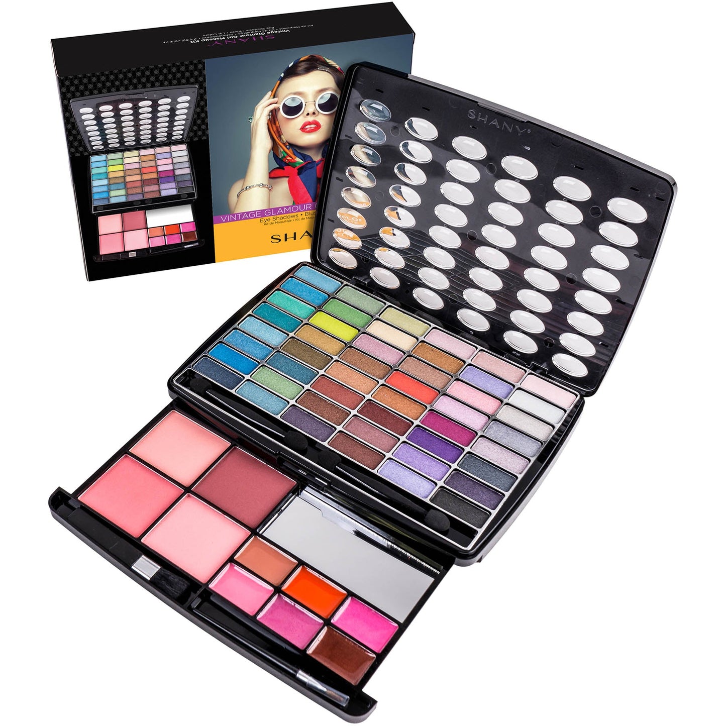 SHANY Glamour Girl Makeup Kit Eyeshadow Palette with Eyeshadows , Blushes, Lipstick Lip-gloss , Makeup Mirror, Makeup applicators, Premium Gift Packaging - Vintage - SHOP - MAKEUP SETS - ITEM# SH130