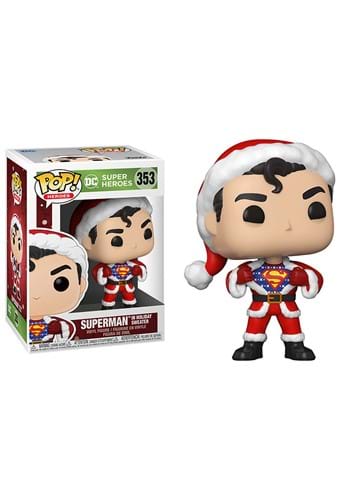 Funko Pop! Heroes #353 - DC Super Heroes - Superman (In Holiday Sweater) Vinyl Figure LOW STOCK