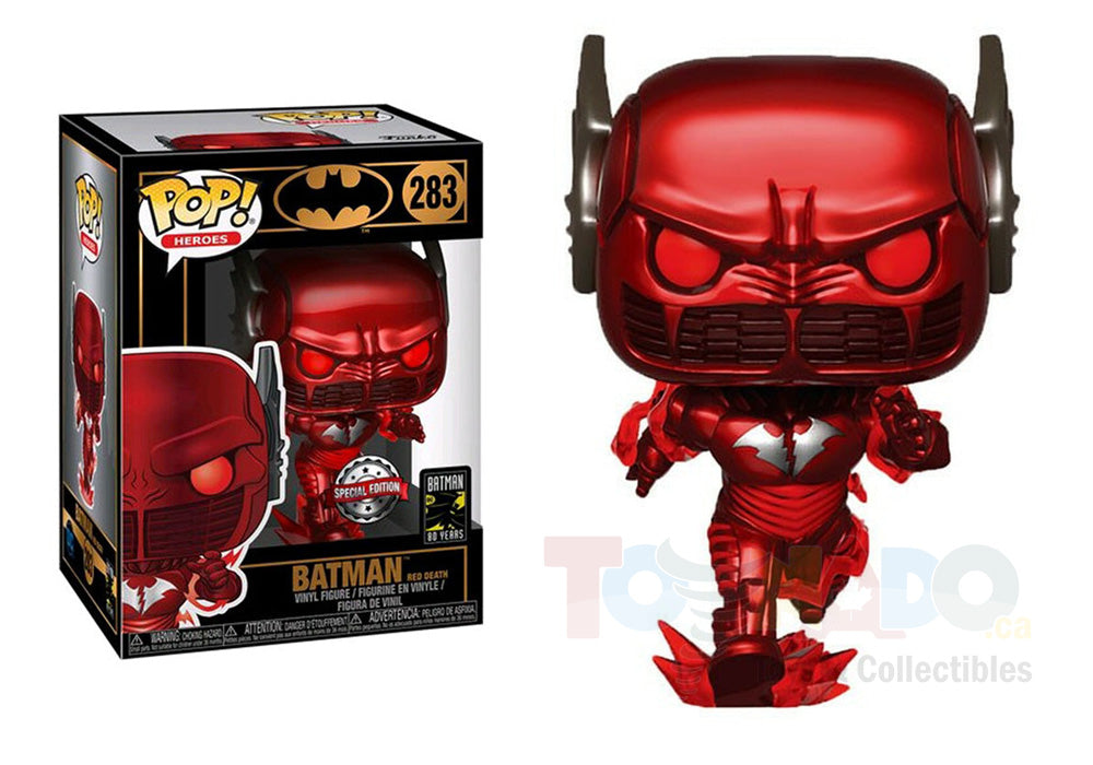 Funko Pop! Heroes #283 - Batman (80 Years) - Batman (Red Death) PX Previews Exclusive Vinyl Figure LOW STOCK