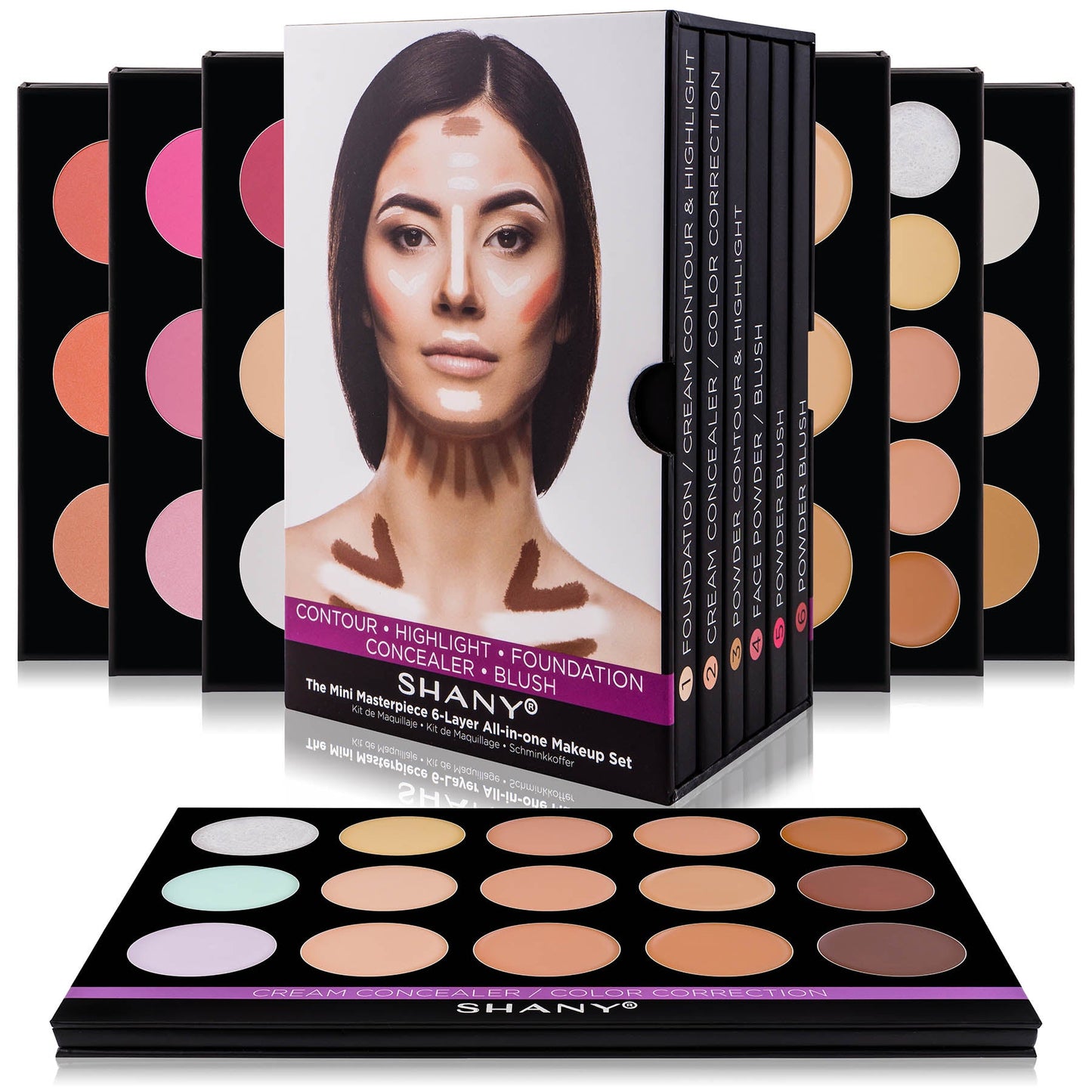 SHANY The Mini Masterpiece 6 Layers Makeup Foundation Palette , Concealer Palette , Camouflage Palette , Contour Palette , Blush Palette - Premium Packaging - SHOP - MAKEUP SETS - ITEM# SH-6L