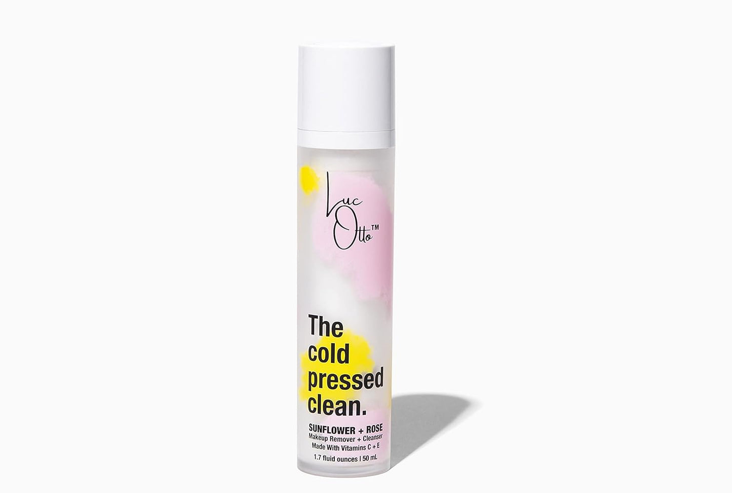 The Cold Pressed Clean Oil Cleanser for Softer Skin - Gentle Double Cleanse and Makeup Remover - Sunflower and Rose Oil with Vitamin C and Vitamin E