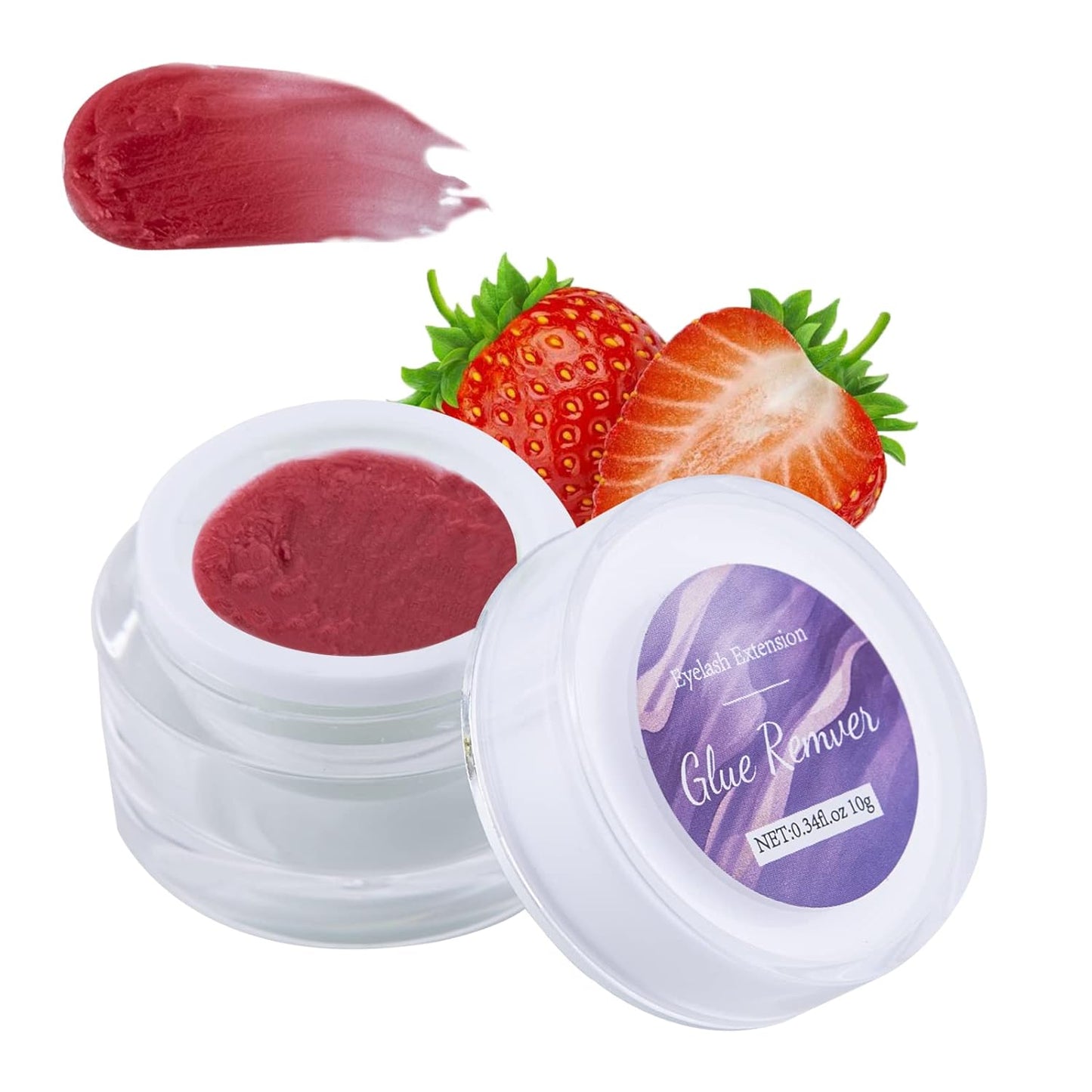 Eyelash Extension Remover Cream,10g/0.35oz,Glue Remover,Low Irritation Cream for Sensitive Skin,Fast Lash Adhesive Dissolution,Special Strawberry flavor