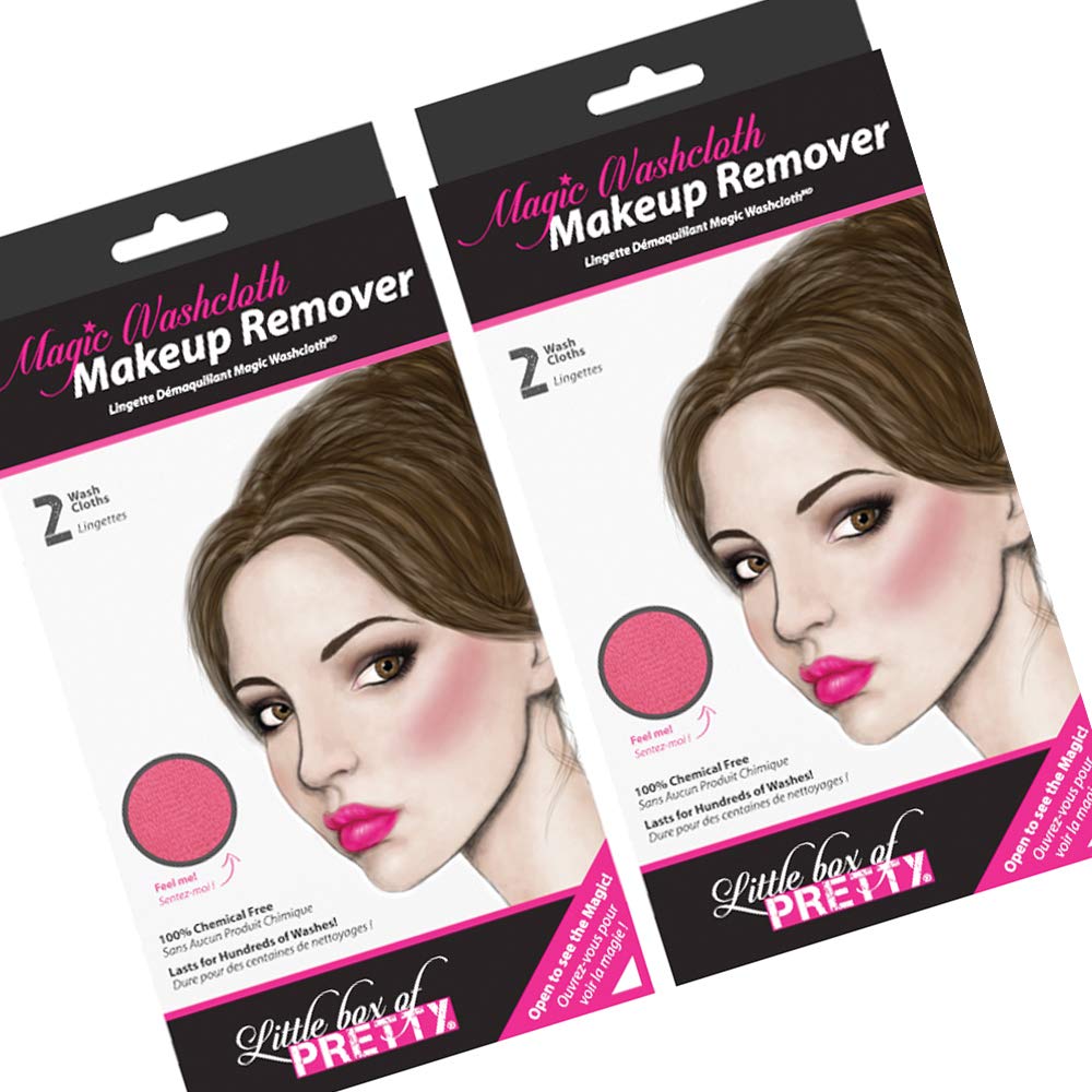 Little Box of Pretty Magic Washcloth Makeup Remover, 2 Packs of Makeup Remover for eyes and face