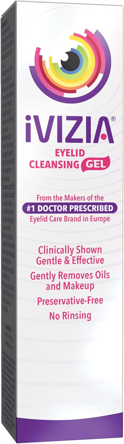 Eyelid Cleansing Gel for Sensitive Eyelid Cleansing, Preservative-Free, No Rinse, Gentle Makeup Remover Gel, Ophthalmologically Tested, 1.05 oz Tube