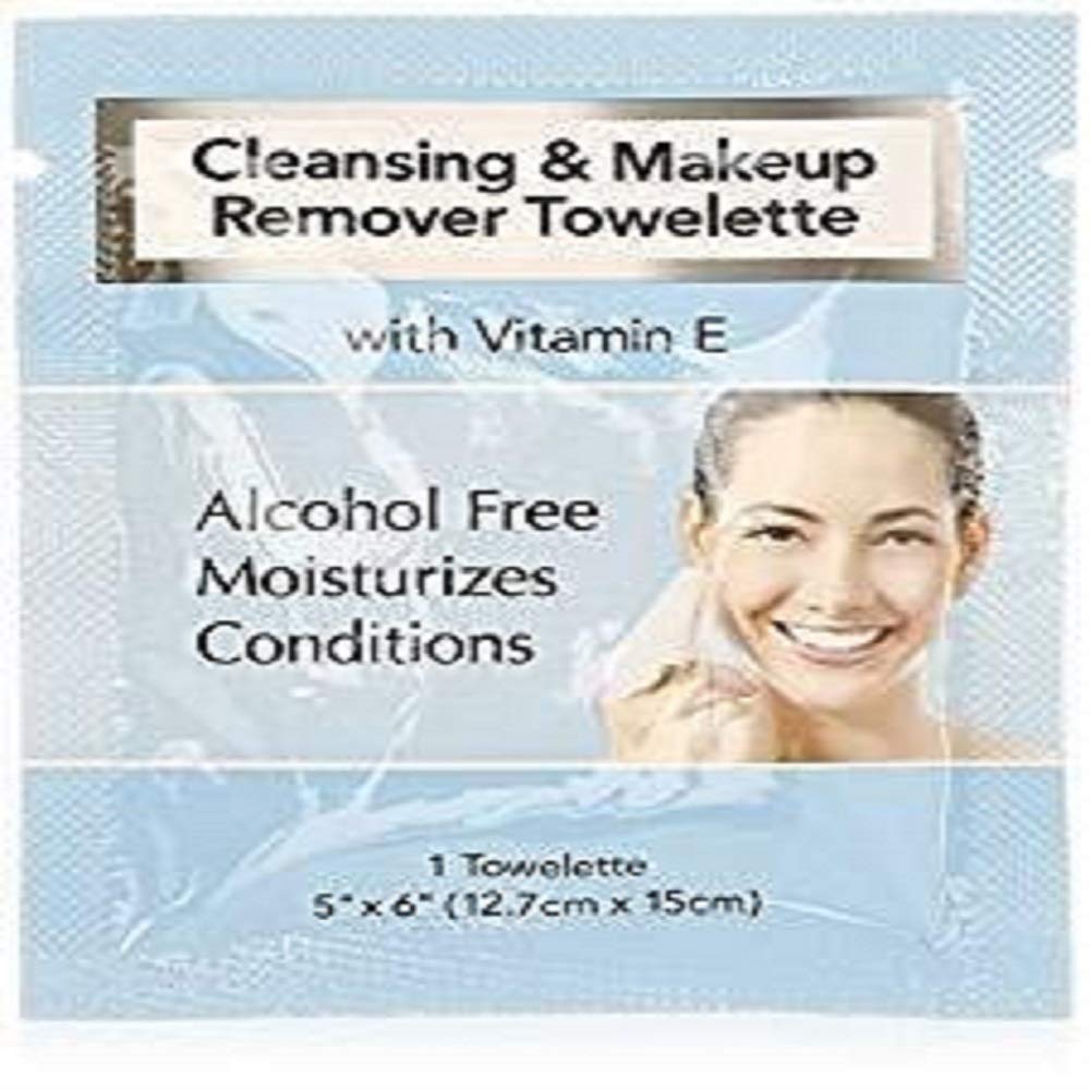 Cleansing and Makeup Remover Wipes with Vitamin E, 45 Pack (in Organza Bag)