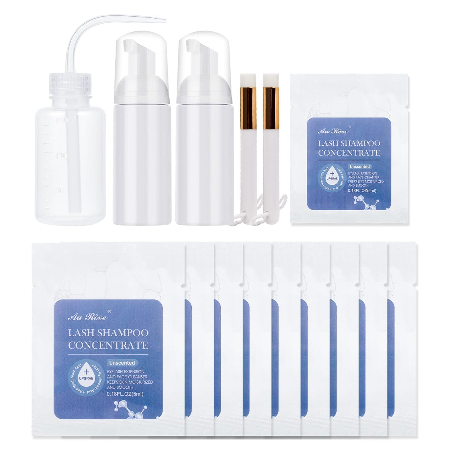 Lash Shampoo Concentrate Eyelash Extension Cleanser Update Lash Shampoo for Lash Extensions Non-irritation Lash Cleaning Kit Salon Eyelash Shampoo Home Use Lash Wash - Unscented