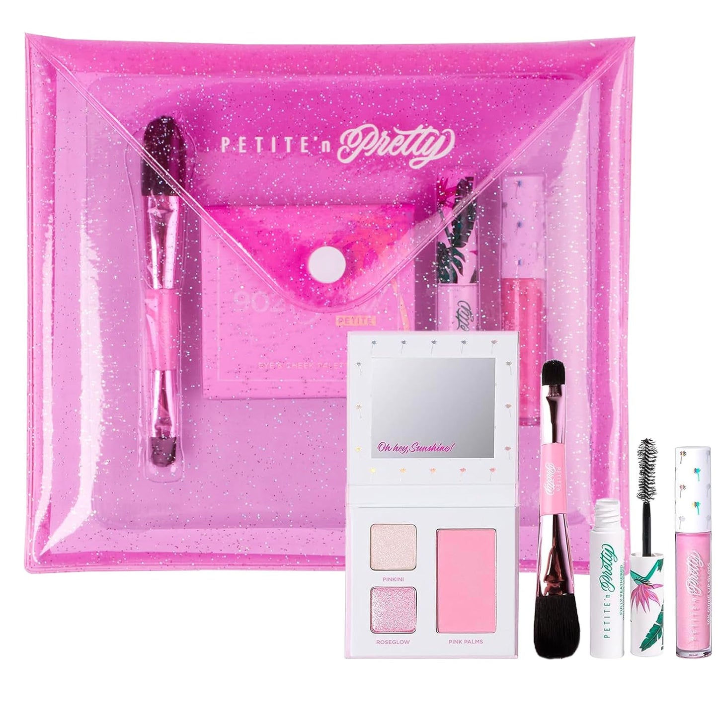 Petite 'n Pretty - "Amazon Exclusive" Glow Basics Natural Makeup Starter Gift Set, Made in USA for Kids, Children, Tweens and Teens, Non Toxic
