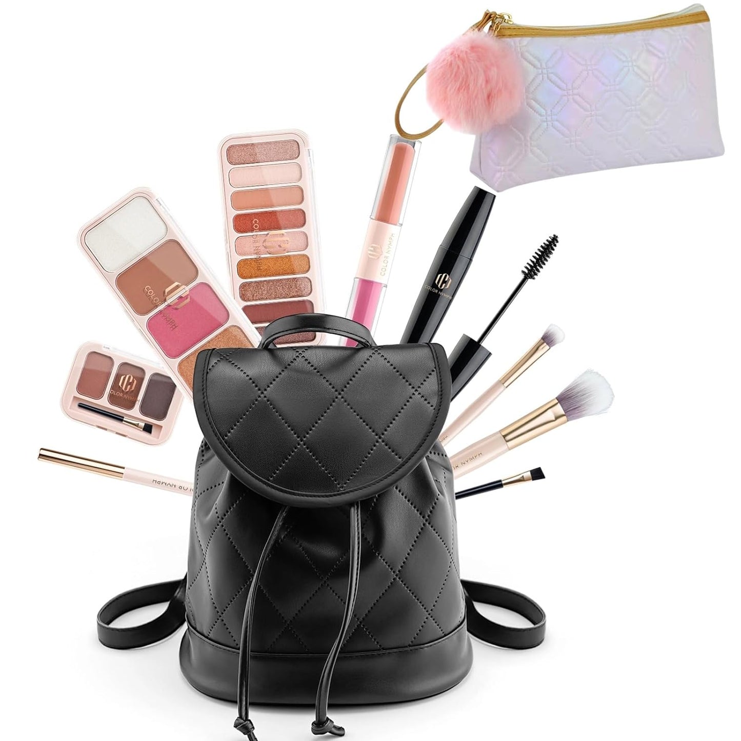 Makeup Kit for Women, Makeup Gift Set All In One Travel Backpack for Girls With Eyeshadow,Mascara, Lipgloss, Highlighter, Blush, Eyeliner pencil,With Additional Makeup Bag