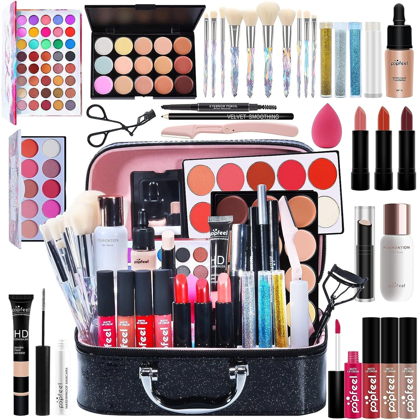 Makeup Kit For Women Full Kit, All in One makeup Gift full set, Include Eyeshadow Palette, makeup brushes, Lip Gloss Set, Lipstick, Foundation, Concealer, For Beginners and Professional