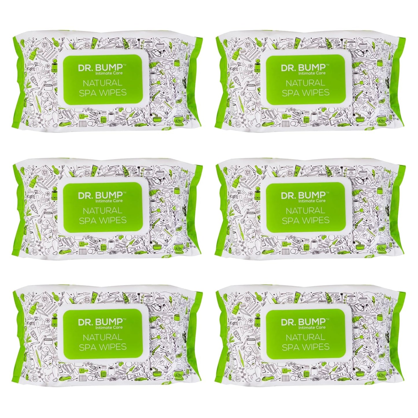 Intimate Care Natural Spa Wipes with Tea Tree and Manuka Honey 80 pcs Pack of 6