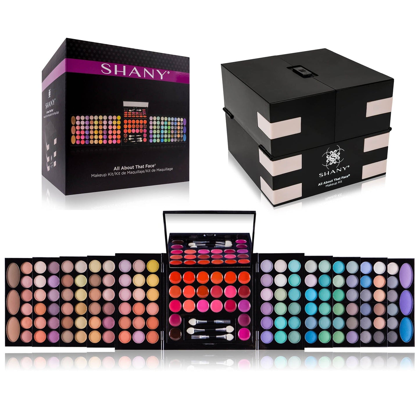 SHANY All About That Face Makeup Kit - All in one Beginner Makeup Set - Eye Shadows, Lip Colors , Face Makeup , Cosmetics applicators & More. - SHOP - MAKEUP SETS - ITEM# SH-189
