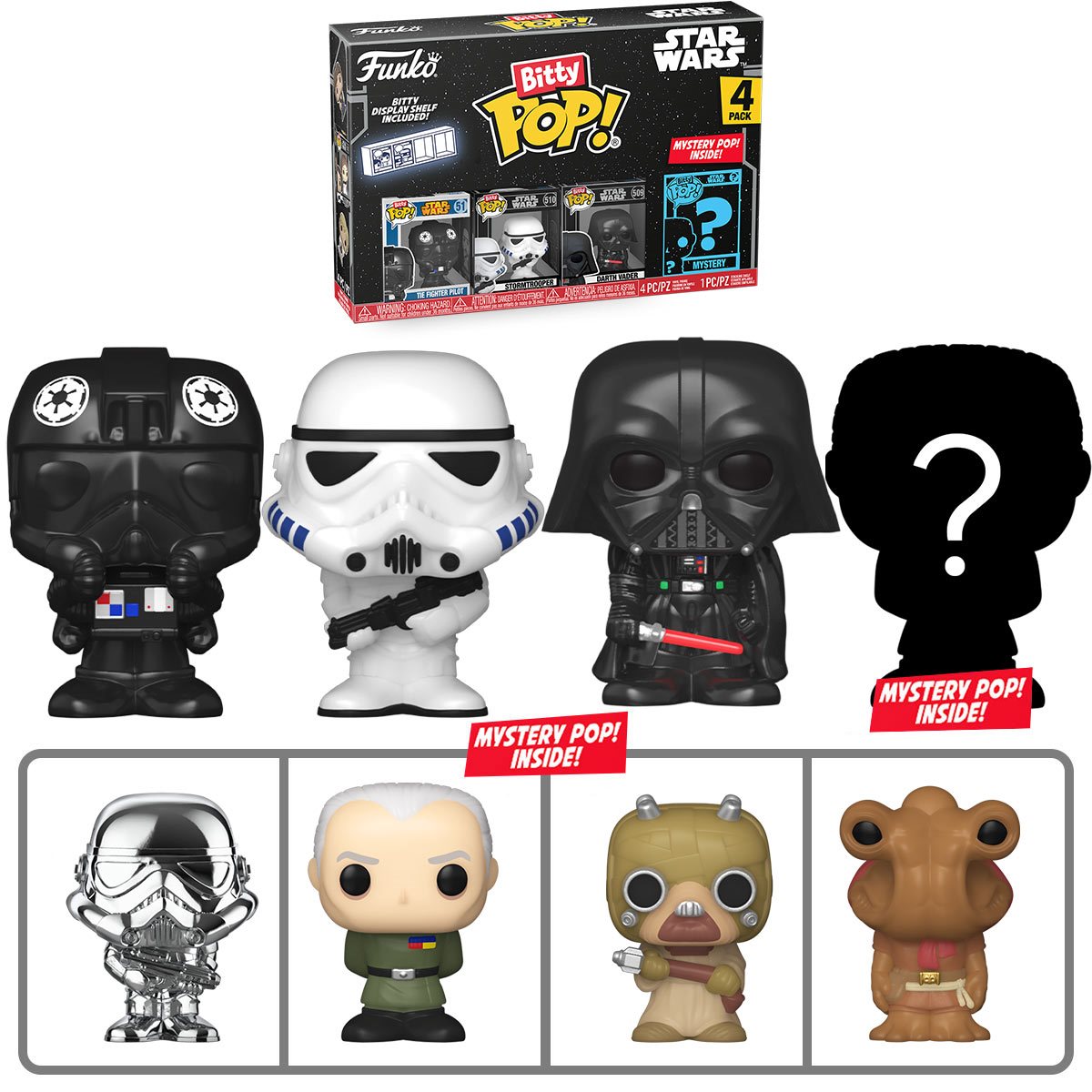 Funko Bitty Pop! Star Wars (Darth Vader) 4-Pack Vinyl Figures (71514) LOW STOCK