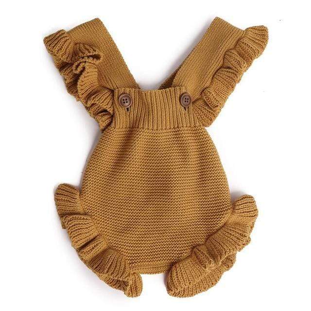 223 Brown / 3T Sleeveless Romper Jumpsuit