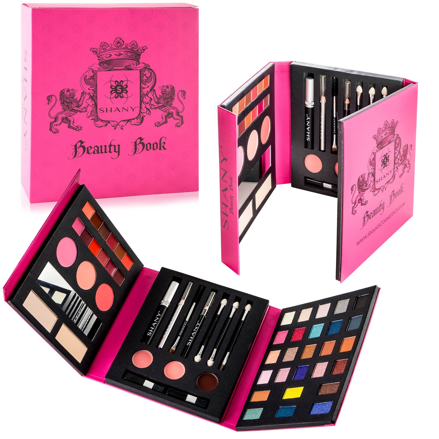 SHANY Beauty Book Makeup Kit All in one Travel Makeup Set - 35 Colors Eyeshadow , Eye brow, makeup blushes, powder palette ,10 Lip Colors, Eyeliner pens & makeup Mirror - Holiday Makeup Gift Set - SHOP - MAKEUP SETS - ITEM# SH-BEAUTYBOOK-B