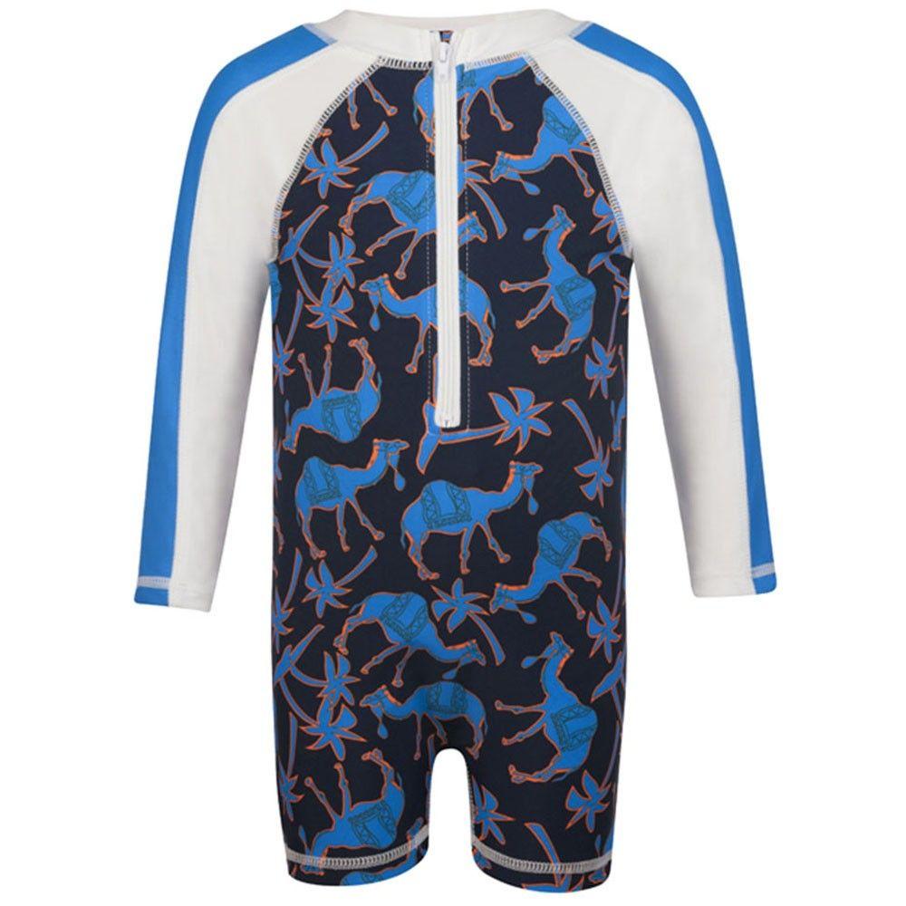 Snapper Rock Zip Long-sleeve Sunsuit Camel