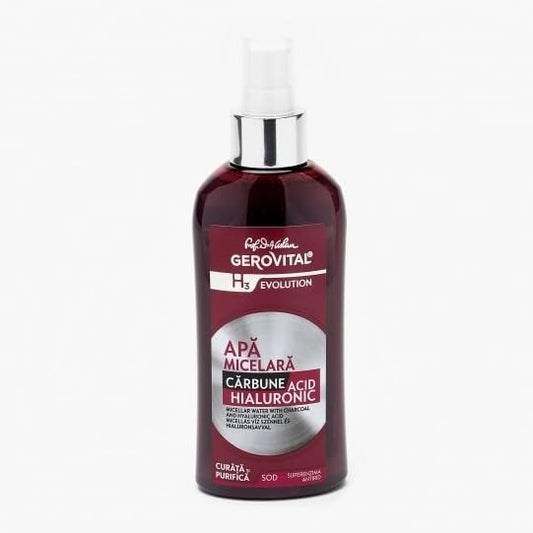 Micellar Water with Hyaluronic Acid and Charcoal, Skin Cleanser and Toner, Hydrating Makeup Remover for All Skin Types, 150 mL