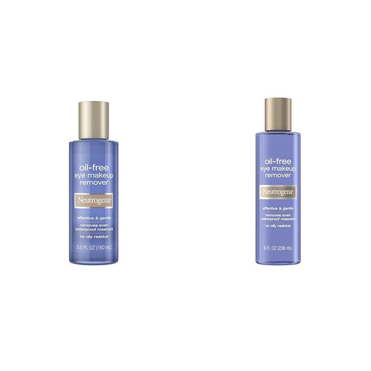 Neutrogena Oil-Free Liquid Eye Makeup Remover, Residue-Free, Non-Greasy & Gentle Oil-Free Eye Makeup Remover & Cleanser for Sensitive Eyes