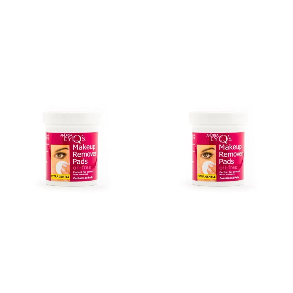 Andrea Eye Q's Oilfree Eye Makeup Remover Pads, 65 Count (Pack of 2)