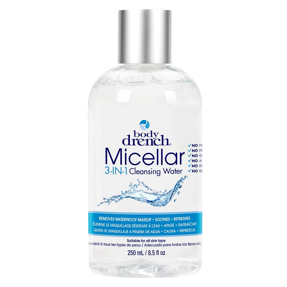 Body Drench Micellar 3-In-1 Cleansing Water – Removes Waterproof Makeup, 8.5 fl oz