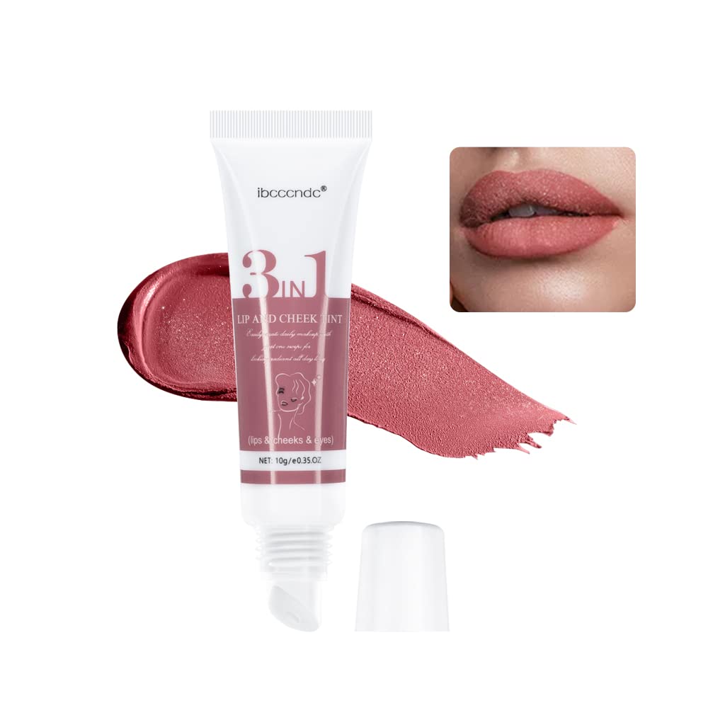 ibcccndc Cream 3 in 1 Lip + Cheek + Eye, Cheek Blush & Lip Tint & Eyeshadow Makeup Stick Easy To Use, Waterproof, Long-lasting, Ideal Makeup Gifts for All Skin Tones (3)