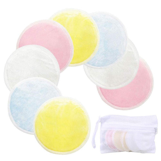 Reusable Makeup Remover Pads 8 Pack with Laundry Bag - Organic Bamboo Velour (3.15 inch)