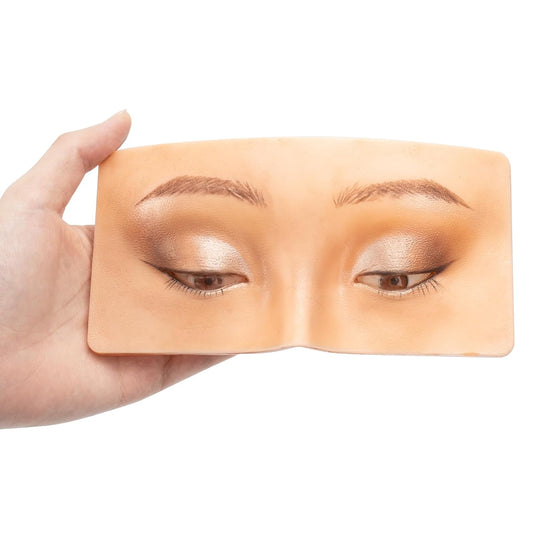 Makeup Practice Face Board FTOYIN, Silicone 3D Realistic Pad for Makeup Beginners and Professional Enthusiasts, Eyeshadow Eyeliner Eyebrow Lash mapping Realistic Face Skin Eye Make up Practice Model