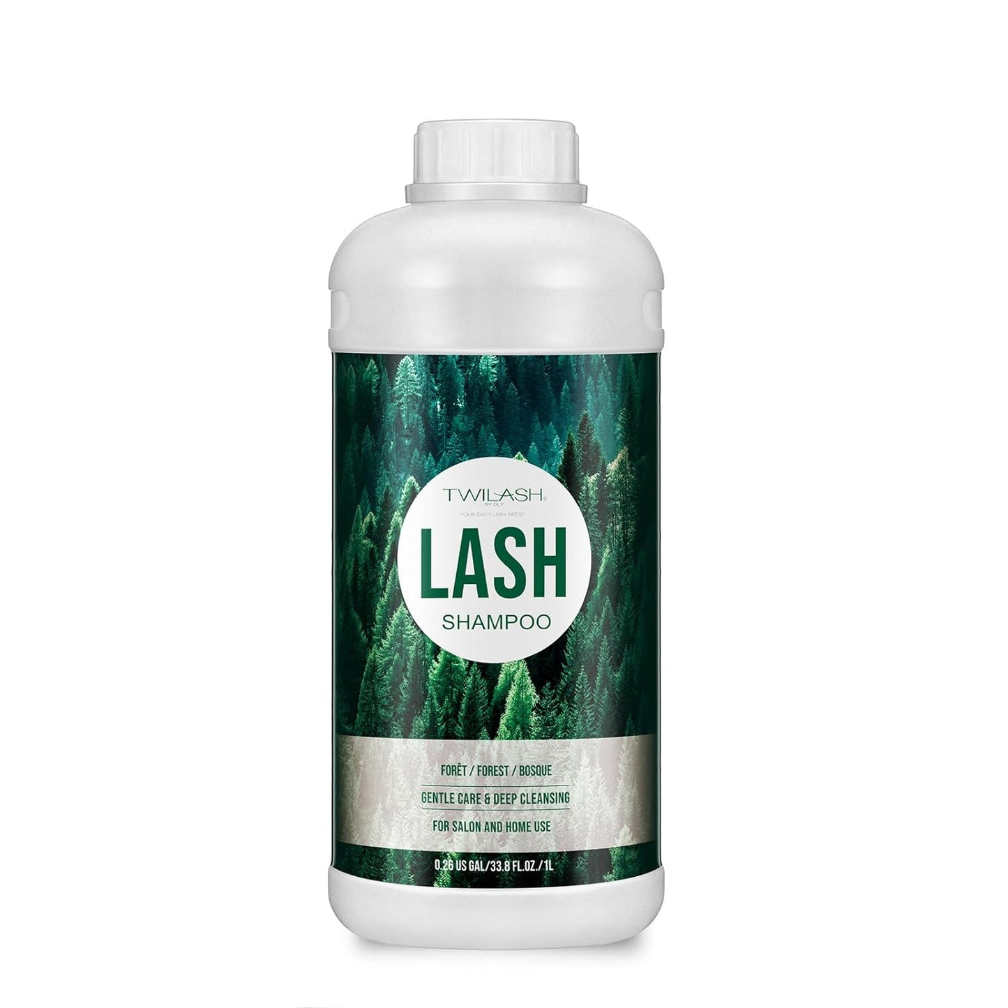 Lash Shampoo Bulk, Eyelash Cleanser for Extensions 1 Liters, Safe Makeup Remover, Non-irritating or Burning Formula Eyelid Foaming Cleanser for Professional Salon and Home Use (Forest-1L)