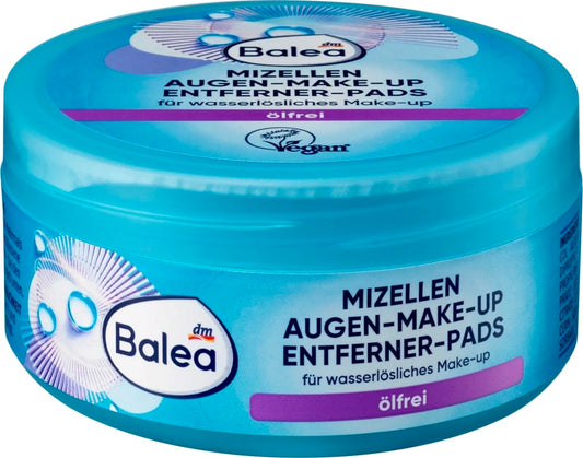 Balea Micellar Eye Makeup Remover Pads Oily, 50 pieces - German product