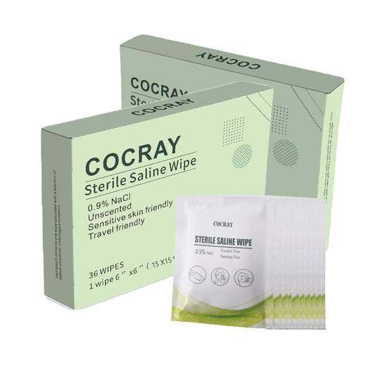 72ct- COCRAY Unscented Baby Saline Wipes Travel Size Singles, Cleansing Wipes for Sensitive Skin
