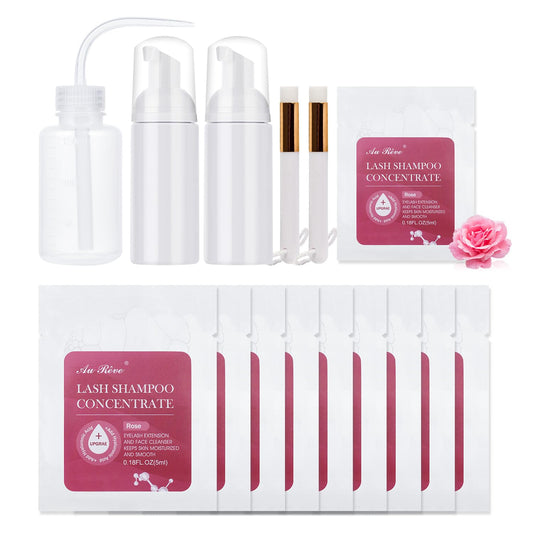 Lash Shampoo Concentrate Eyelash Extension Cleanser Update Lash Shampoo for Lash Extensions Non-irritation Lash Cleaning Kit Salon Eyelash Shampoo Home Use Lash Wash - Rose