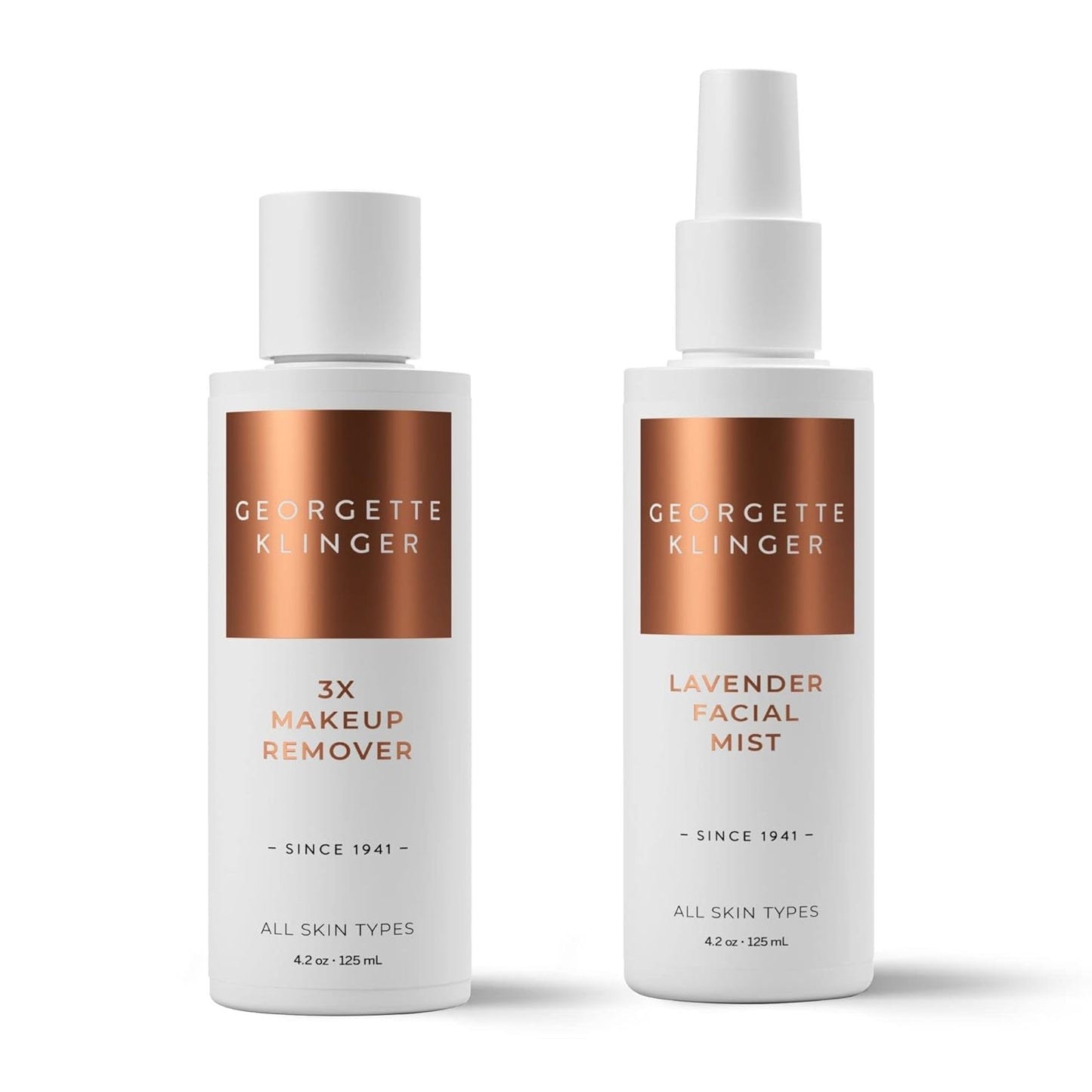Georgette Klinger Makeup Remover & Facial Setting Spray Set Skincare - Lavender Face Mist & 3X Makeup Remover
