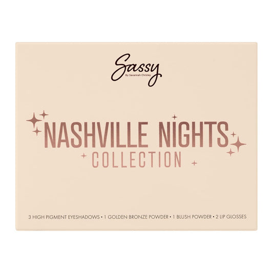 Sassy by Savannah Chrisley Nashville Nights Collection - Essential Face Palette - Contains Brilliant Eyeshadows and Lip Glosses - Blush and Bronze Powder - Blendable Formulas - 3 pc Makeup Kit