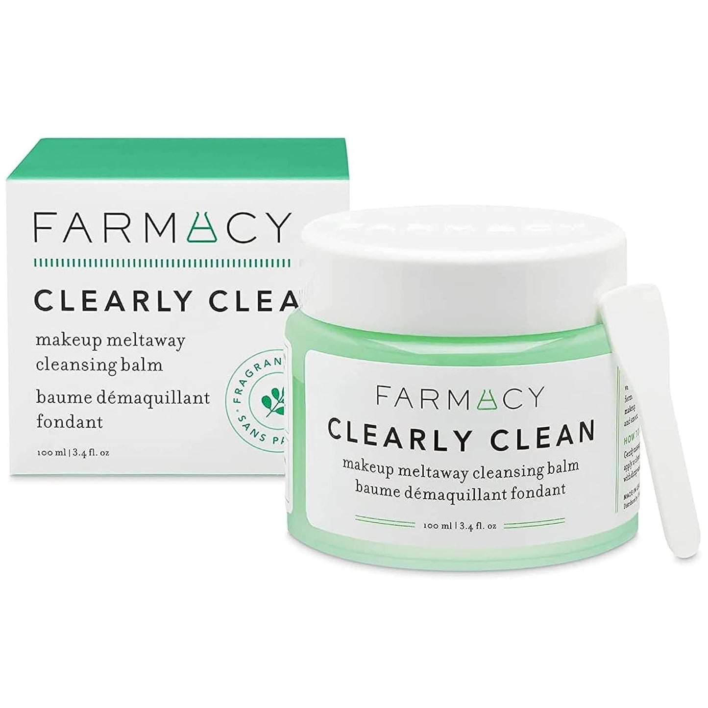 Farmacy Makeup Remover Cleansing Balm - Clearly Clean Fragrance-Free Makeup Melting Balm - Great Balm Cleanser for Sensitive Skin (3.4 Fl Oz)