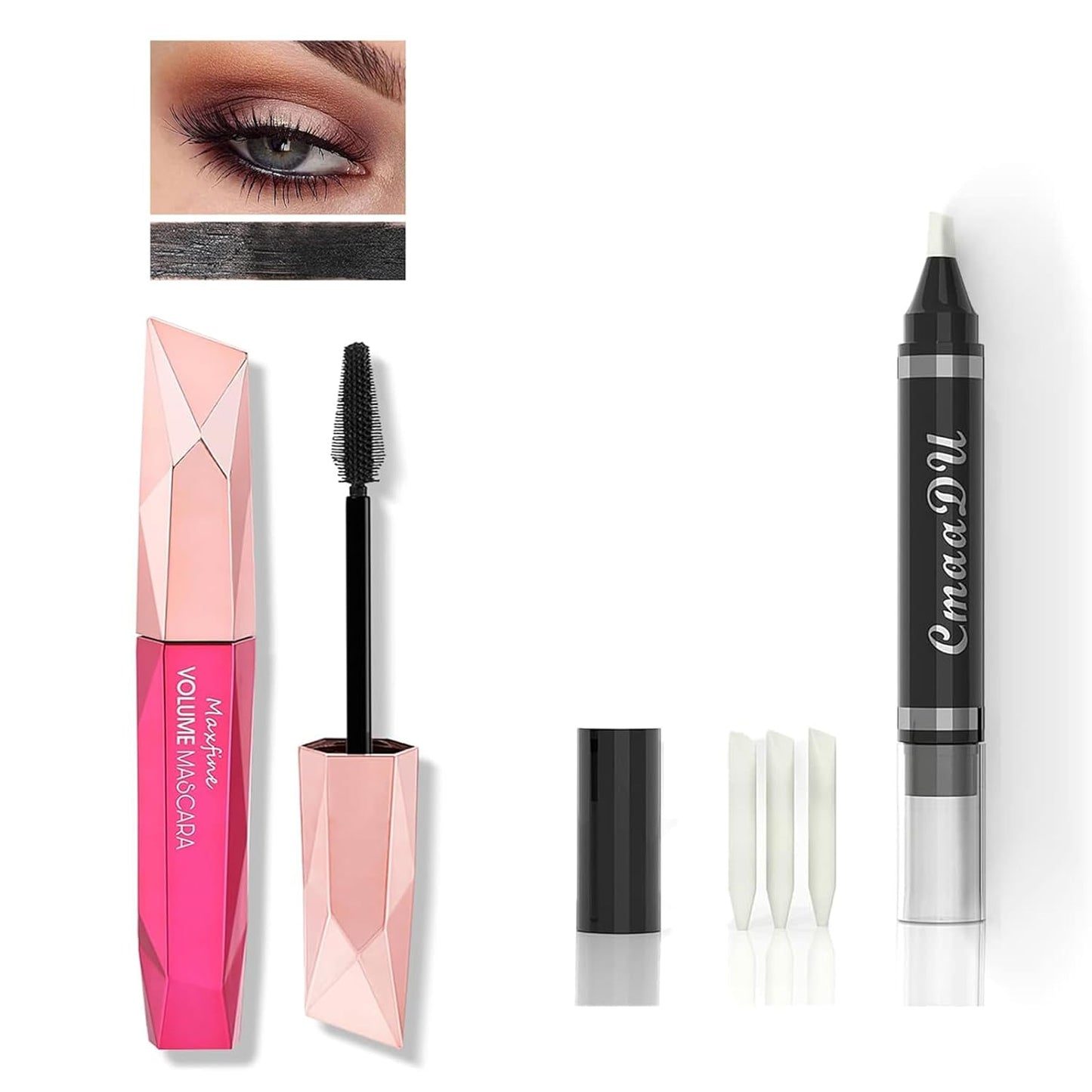 Eye Makeup Remover Pen, Makeup Remover Eraser Stick Corrector Stick Lipstick Eyeliner Eraser for Instant Touch Up Correction, Volume and Length mascara for Women, Waterproof, Smudge-Proof,