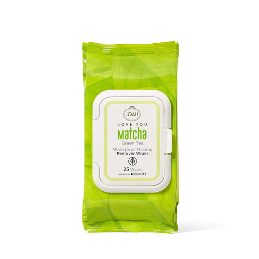 JOAH Love You Matcha Green Tea Waterproof Makeup Remover Wipes, 25 Count