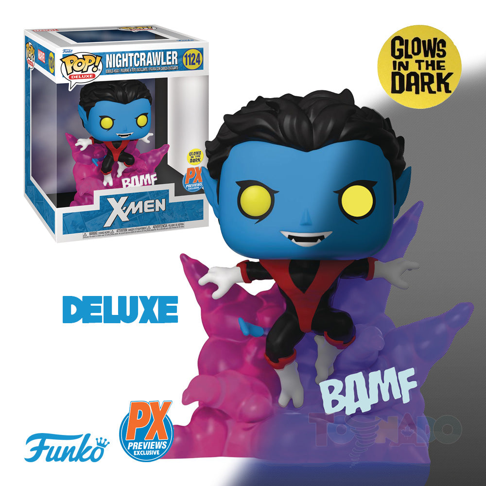 Funko Pop! Marvel #1124 - X-Men - Nightcrawler (Glow-In-The-Dark) PX Deluxe Vinyl Figure (66519)