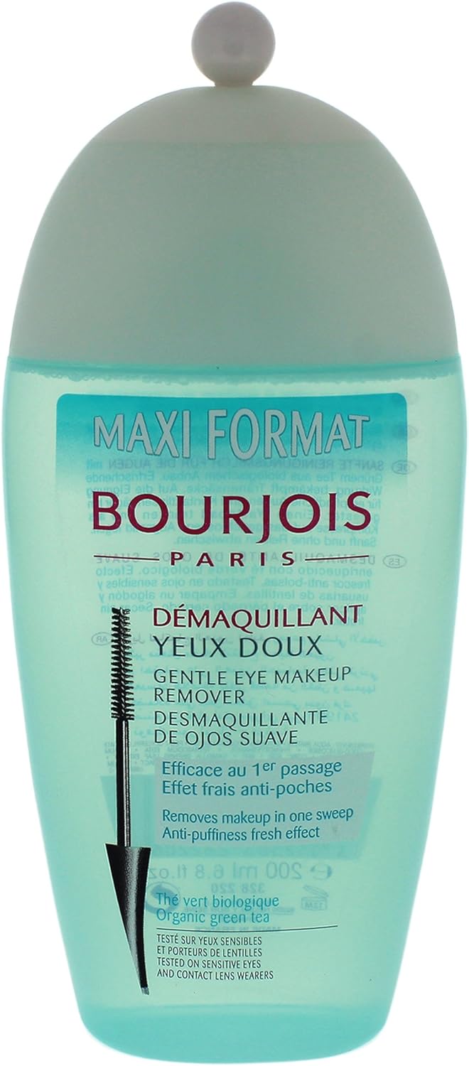 Bourjois Maxi Format Demaquillant Organic Green Tea Gentle Eye Makeup Remover for Women, 6.8 Ounce