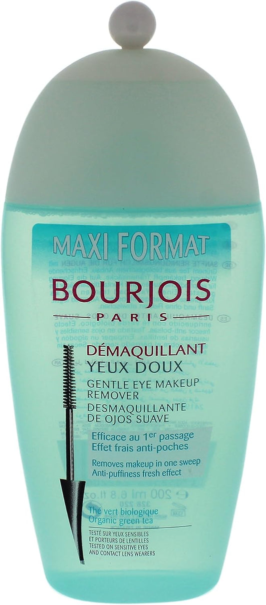 Bourjois Maxi Format Demaquillant Organic Green Tea Gentle Eye Makeup Remover for Women, 6.8 Ounce