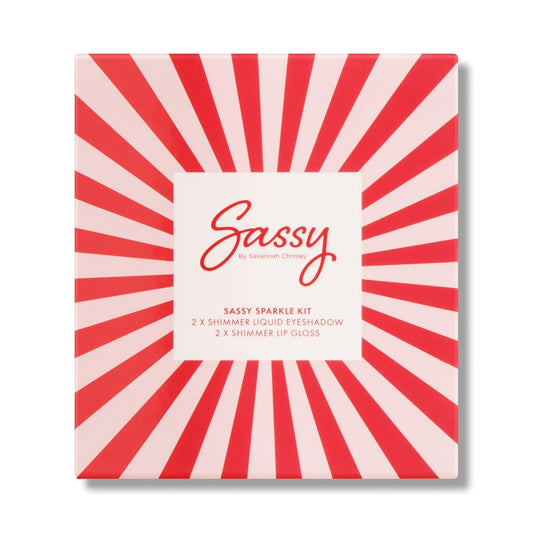 Sassy by Savannah Chrisley Sassy Sparkle Kit - Shimmering, Liquid Eyeshadows and Lip Glosses - Complements All Skin Tones - Coordinating Shades for Sophisticated Finish - 4 pc Makeup Kit