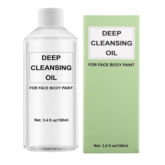 Facial Cleansing Oil Makeup Remover, Halloween Makeup Remover, Facial Cleanser for Sensitive, Normal & Oily Skin, Perfect for Removal of Cream and Greasepaint Makeup 3.38oz