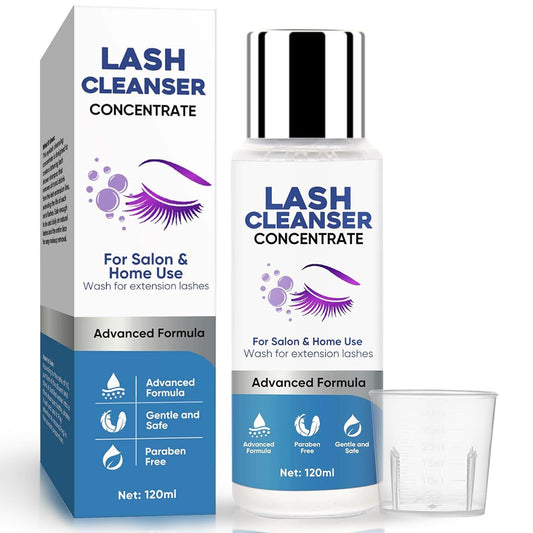 Eyelash Cleanser for Extensions, Lash Shampoo Concentrate 100ml, Natural Foaming Professional Eyelash Extension Cleanser Concentrate Oil-Free