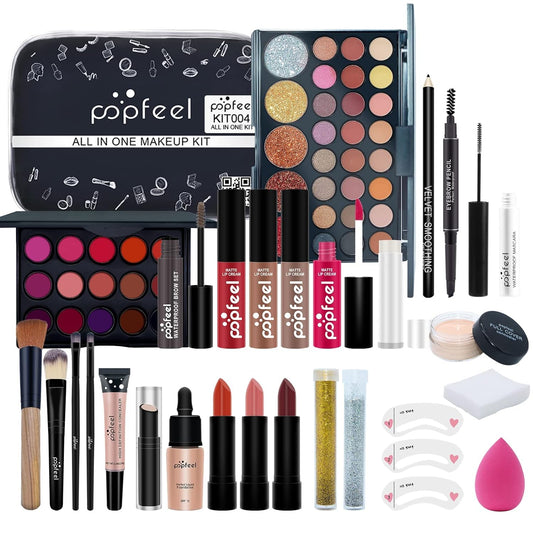 Makeup Kit for Women Full Kit, All-in-one Makeup Gift Set, Include Makeup Brush Set, Eyeshadow Palette, Lip Gloss Set, Lipstick, Foundation, Concealer, Mascara, Eyebrow Pencil