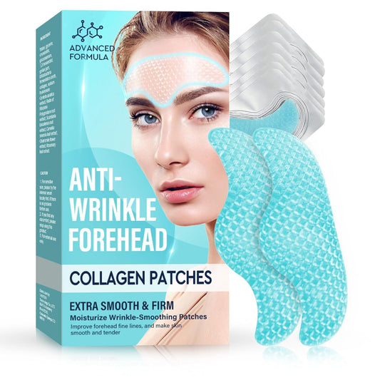 Forehead Wrinkle Patches, Anti-Wrinkle Patches with Hydrolyzed Collagen, Breathable and Skin-friendly Wrinkle Remover Strips for All Skin Types, 10 PCS