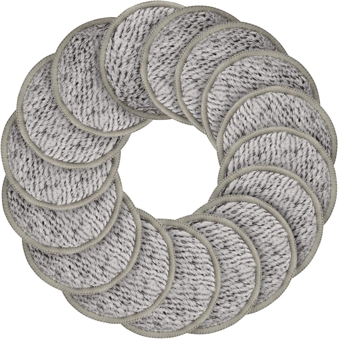 Reusable Makeup Remover Pads 16 Packs Facial Toner Pads Cleansing Wipe Cloth Chemical Free with Laundry Bag, Washable Clean Skin Care Round Pads Cleansing Glove