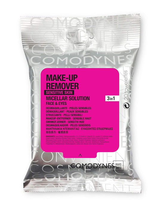 Comodynes Make Up Remover Towels for Face and Eyes, Oats (Sensitive skin) - 20 ea