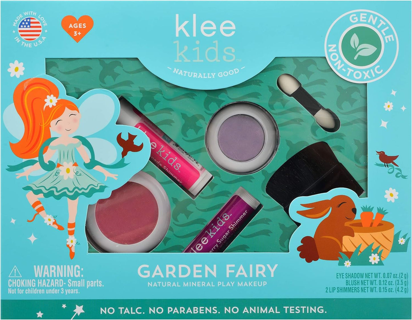 Luna Star Naturals Klee Kids 4 PC Makeup Up Kits with Compacts (Garden Fairy)