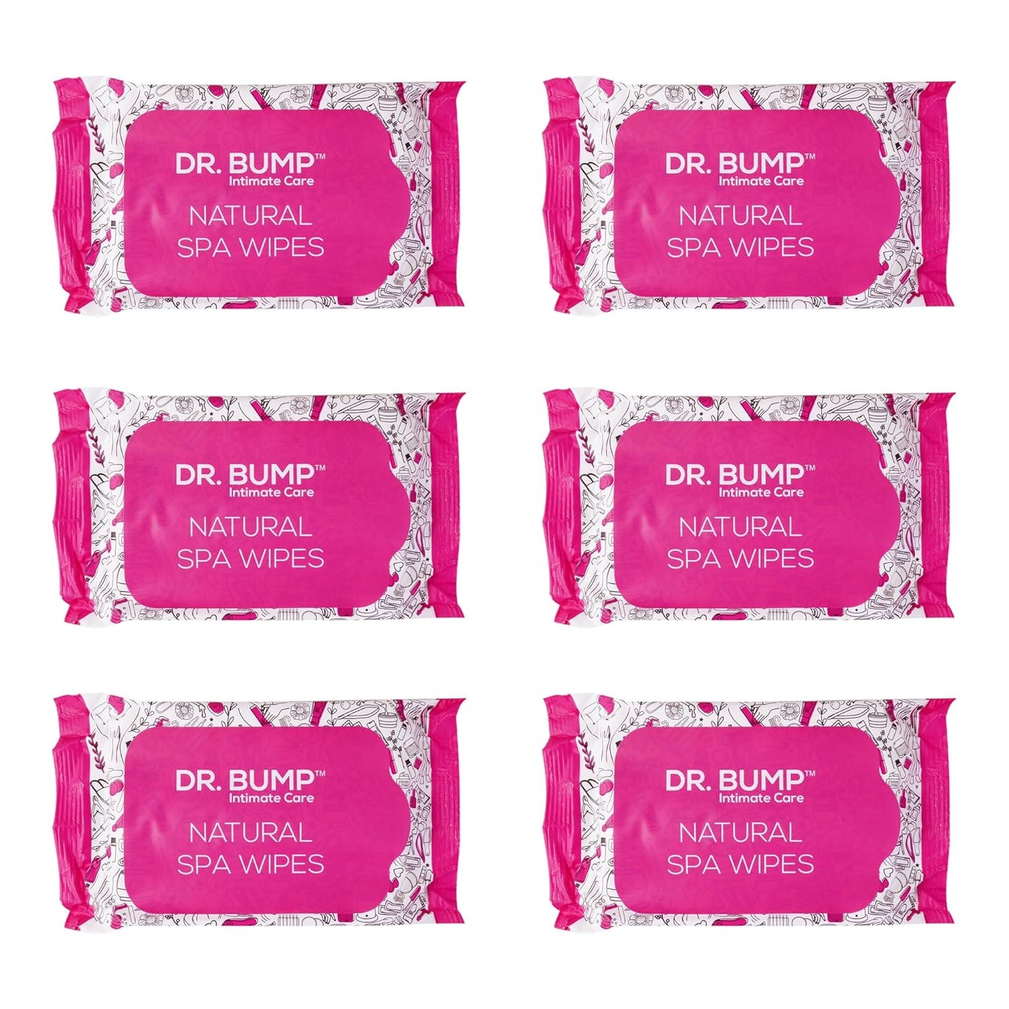 Intimate Care Natural Spa Wipes with Tea Tree and Manuka Honey 10 pcs - Pack of 6