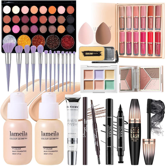 Makeup Kits, All In One Makeup Set Full Kit, Full Face Makeup Set For Women Girls Teens, Makeup Gift Set For Women Girls Teens, Beginners and Professionals Alike, Multipurpose Makeup Sets