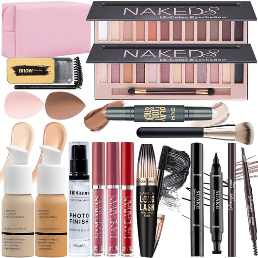 YBUETE Makeup Set, All in One Makeup Set Kit for Women Girls Teen Full Kit, Multipurpose Makeup Set, Professional & Beginner Makeup Kit Include Foundation, Face Primer, Eyeshadow Palette, Cosmetic Bag