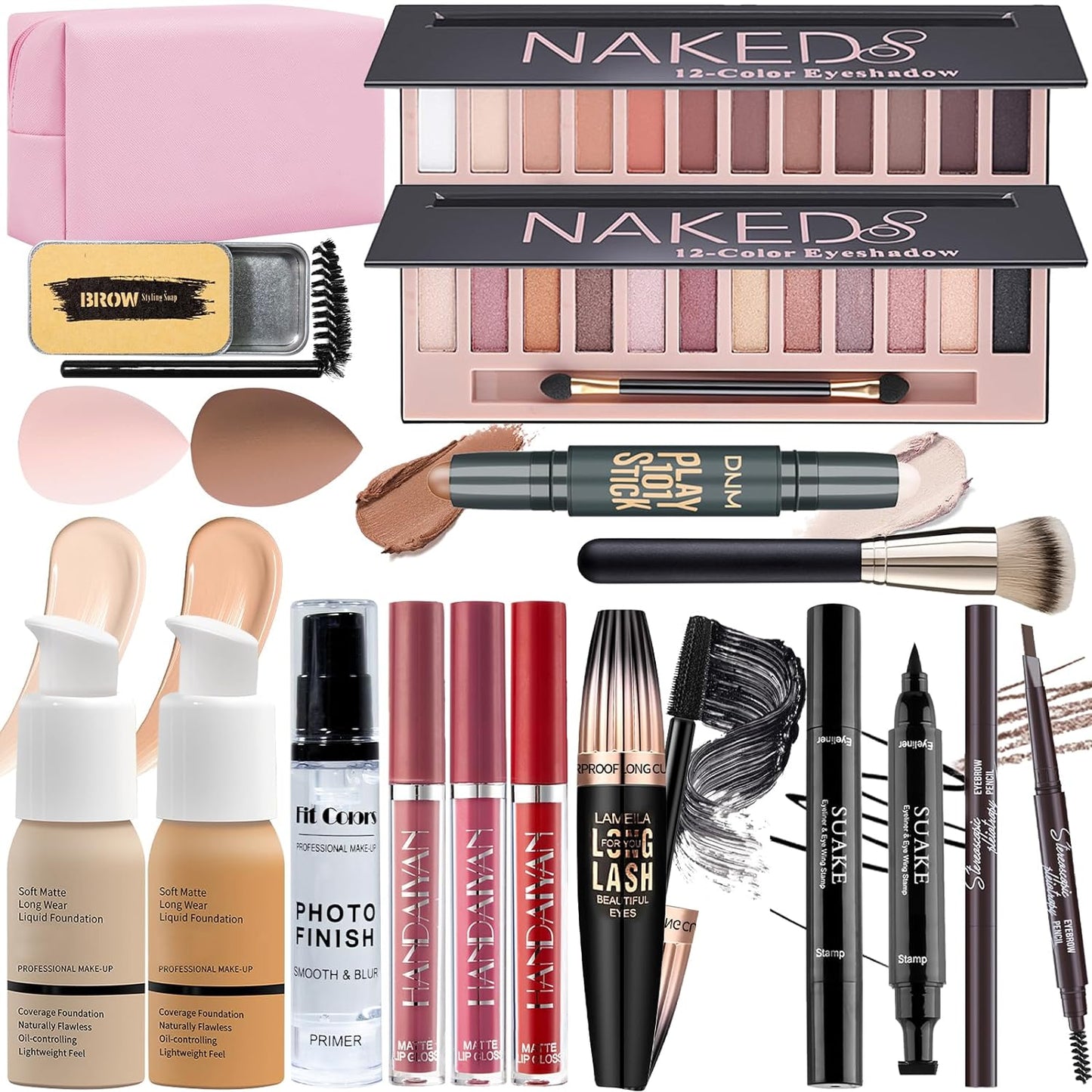 YBUETE Makeup Set, All in One Makeup Set Kit for Women Girls Teen Full Kit, Multipurpose Makeup Set, Professional & Beginner Makeup Kit Include Foundation, Face Primer, Eyeshadow Palette, Cosmetic Bag